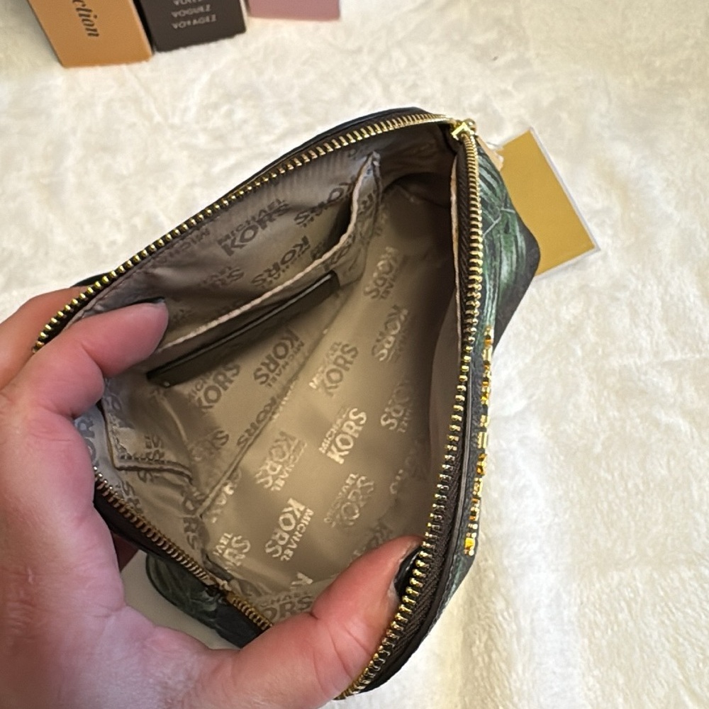 Michael Kors Green Leaf Patterned Clutch - Picture 2 of 2